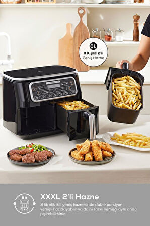Karaca Air Pro Cook Duo Tandır XXXL 8 lt Black Silver Yağsız Fritöz Outlet