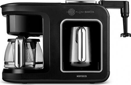 Karaca Hatır Plus Barista Steel 6 in 1 Konuşan Közde Türk Kahve Makinesi Black Chrome
