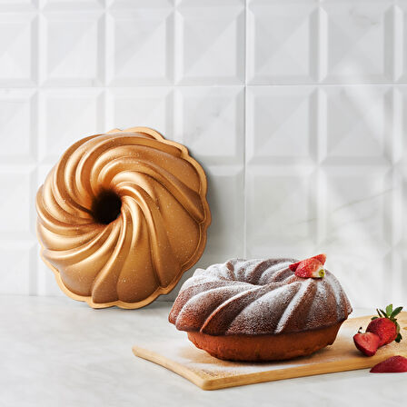 Karaca Cake Pro Pare Döküm Kek Kalıbı Gold 24 Cm