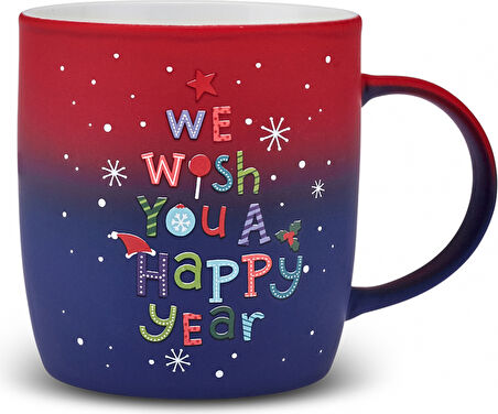 Karaca New Year Yılbaşı Soft Touch Kupa 350 ml Kırmızı