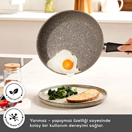 Karaca Gris Biogranit  7 Parça İndüksiyon Tabanlı Tencere Seti Gri