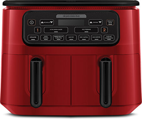 Karaca Air Pro Cook Duo Köz Xxxl 4+4 Litre Airfryer Ruby 8 Kişilik