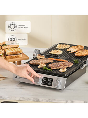 Karaca Compact Steel Pro Sear and Grill Inox 2007 Izgara ve Tost Makinesi