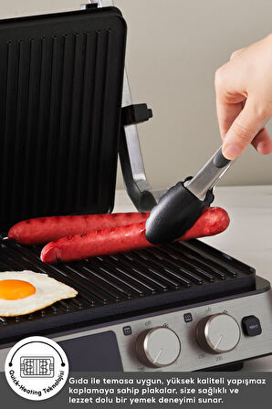 Karaca Compact Steel Sear and Grill Inox 2008 Izgara ve Tost Makinesi 6 Dilim Kapasiteli