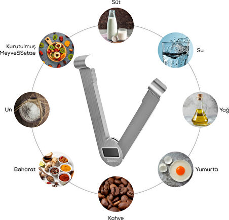 Karaca Gastro Scale 1001 Ekranlı Inox Mutfak Tartısı 5 kg Kapasite