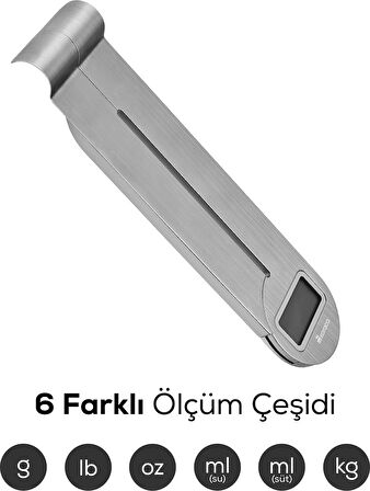 Karaca Gastro Scale 1001 Ekranlı Inox Mutfak Tartısı 5 kg Kapasite