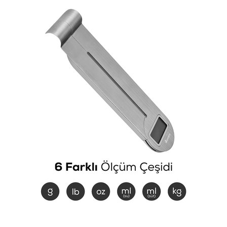 Karaca Gastro Scale 1001 Ekranlı Inox Mutfak Tartısı 5kg Kapasite