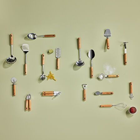 Karaca Woody Akasya Ağacı Saplı Paslanmaz Çelik Kevgir 34 cm