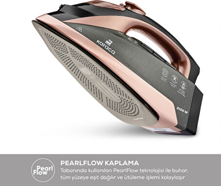 Karaca Vantuz Irona Buharlı Ütü Rosegold