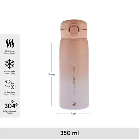 Karaca Skyfall Çelik Sızdırmaz Termos Pembe 350 ml