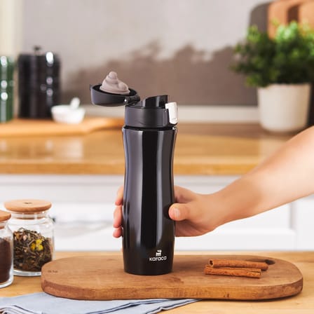 Karaca Jüpiter Sızdırmaz Çelik Termos Siyah 395 ml