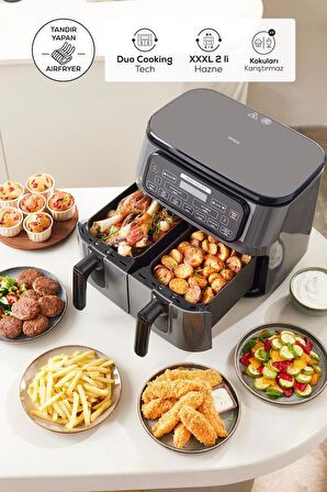 Karaca Air Pro Cook Duo Tandır XXXL 4+4 Litre 8 Kişilik Stargold Airfryer 