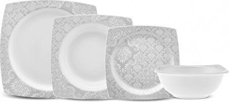 Karaca Square Bone Bridal 24 Parça 6 Kişilik Yemek Takımı