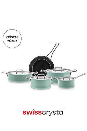 Swiss Crystal Mastermaid 9 Parça Tencere Seti Cabbage Green