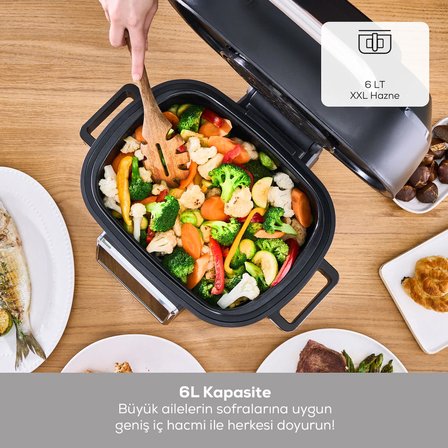 Karaca Gastro Air Grill 6 Kişilik Geniş Hacim Airfryer ve Izgara Makinesi 6L