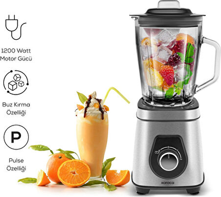 Karaca Inox Quick Mix 1200W Smoothie Blender - 9855