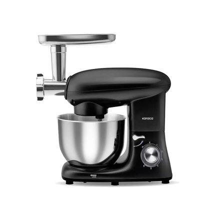 Karaca Multichef Kıyma Çekme /Sucuk-Sosis/İçli Köfte Aparatlı Hamur Yoğurma Makinesi Shiny Black 1900W 5,5L