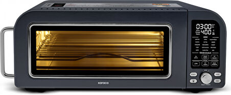 Karaca Multicrust Artisan Retro Pizza Makinesi ve Airfryer Mat Siyah