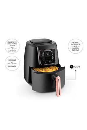 Air Pro Cook 3 In 1 Xl Ev Yemeği, Közleme, Sulu Yemek Tencereli Airfryer Rosegold