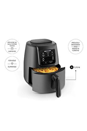 Air Pro Cook 3 In 1 Xl Ev Yemeği, Közleme, Sulu Yemek Tencereli Airfryer Space Gray