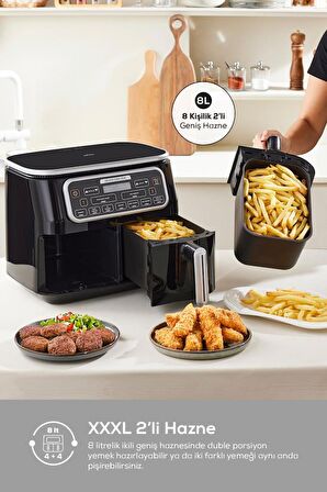 Karaca Air Pro Cook Duo Tandır XXXL 4+4 Litre Aırfryer Space Gray Black