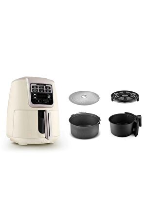 Air Pro Cook 3 In 1 Xl Ev Yemeği, Közleme, Sulu Yemek Tencereli Airfryer Iconic Beige