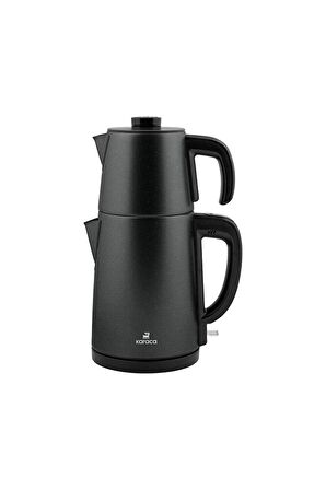 Gastro Dem 2 in 1 Çelik Inox Çay Makinesi ve Su Isıtıcı Shiny Black