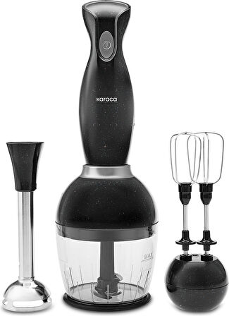 Karaca Pro - Midi Plus 3'lü Blender Set Shiny Black 1000w