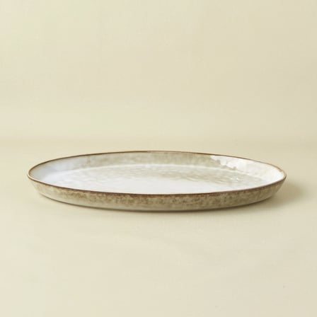 Karaca Rixton Bej Reaktif Kayık Tabak 35,5 cm