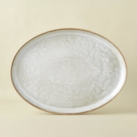 Karaca Rixton Bej Reaktif Kayık Tabak 42,6 cm