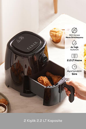 Smart Cook 60 Dakikaya Kadar Zaman Ayarlı Compact Airfryer Black