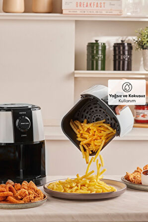 Smart Cook 60 Dakikaya Kadar Zaman Ayarlı Compact Airfryer Krem 2 Kişilik