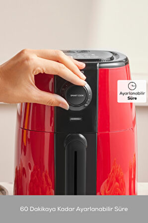 Smart Cook 60 Dakikaya Kadar Zaman Ayarlı Compact Airfryer Ruby