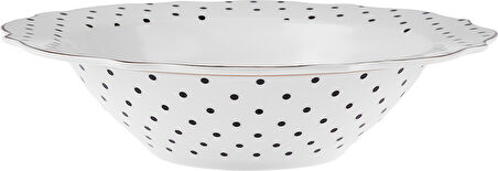 Karaca New Romantic Puantiyeli Bol Kase 25 cm Siyah