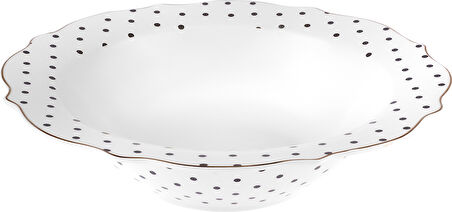 Karaca New Romantic Puantiyeli Bol Kase 25 cm Siyah