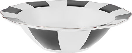 Karaca New Romantic Kalın Çizgili Kase 17 cm Siyah