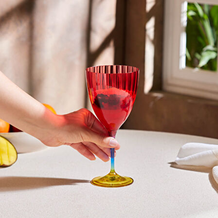 Karaca Dolce Cam Kadeh 400 ml Kırmızı