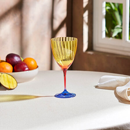 Karaca Dolce Cam Kadeh 400 ml Sarı