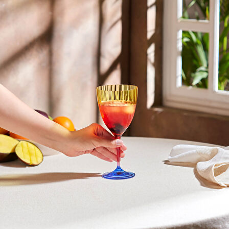 Karaca Dolce Cam Kadeh 400 ml Sarı