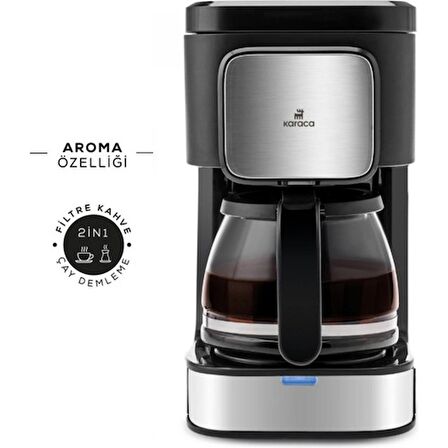 Karaca Just Coffee Aroma 2 In 1 Filtre Kahve ve Çay Demleme Makinesi Inox