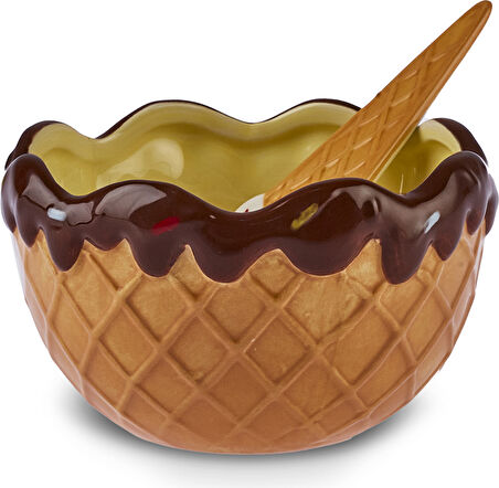Karaca Chocolate Chip 3'lü Kaşıklı Dondurma Kasesi 200 ml