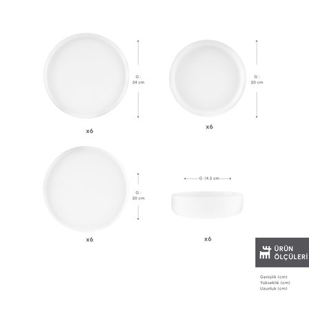 Karaca Earth Collection Finesse 24 Parça 6 Kişilik Yemek Takımı Beyaz