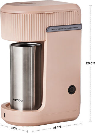 Karaca Mono Personal Filtre Kahve Makinesi ve İnox Kişisel Termos Hediyeli Beige