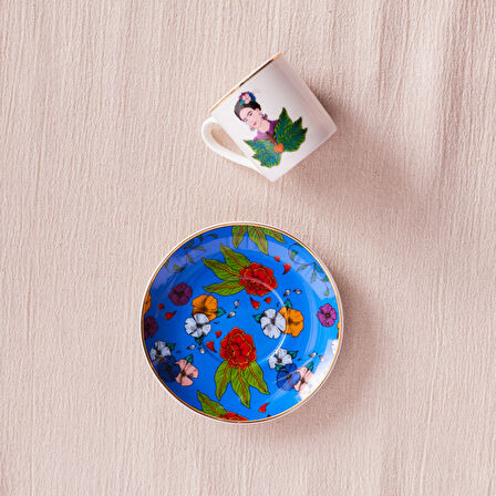 Karaca Frida Kahve Fincanı Ve Tabağı Mavi 90 ml
