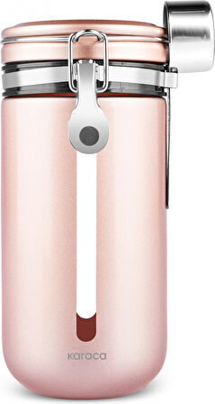 Karaca Mastermaid Kilitli Kapaklı Kaşıklı Kahve Saklama Kabı 1000 Ml Rosegold