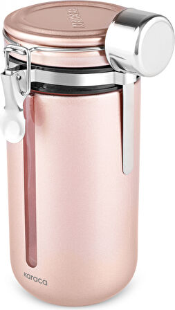 Karaca Mastermaid Kilitli Kapaklı Kaşıklı Kahve Saklama Kabı 1000 Ml Rosegold