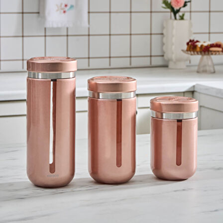 Karaca Mastermaid Kavanoz/Saklama Kabı Set Rosegold