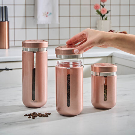 Karaca Mastermaid Kavanoz/Saklama Kabı Set Rosegold