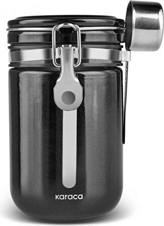 Karaca Mastermaid Kilitli Kapaklı Kaşıklı Kahve Saklama Kabı 650 Ml Siyah