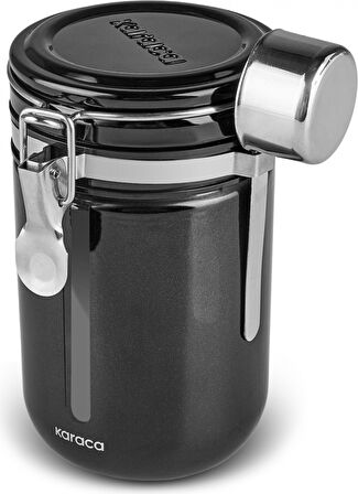Karaca Mastermaid Kilitli Kapaklı Kaşıklı Kahve Saklama Kabı 650 Ml Siyah